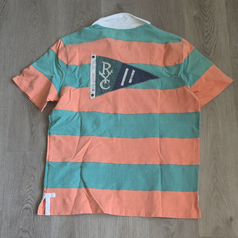 Vintage Polo Ralph Lauren Orange and Green Yacht Rugby - Picture 5 of 7